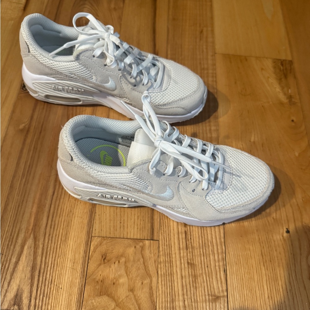 Nike Air Max White and Light Gray/Beige Sneakers